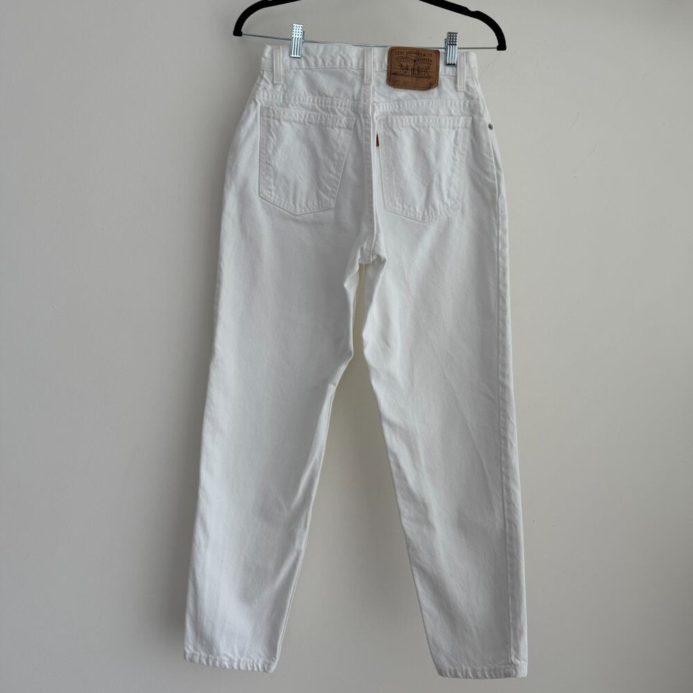 Vintage Levis 951 Orange Tab Jeans Womens 26x28 White USA 90s Relaxed Tapered